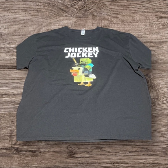 Minecraft Chicken Jockey T-Shirt Black 2XL - Picture 1 of 5